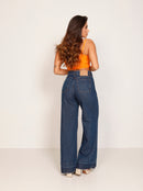 Calça Jeans Feminina Wide Leg 5 Bolsos KDU11229