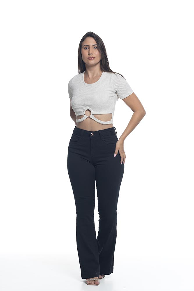 Calça Flare Sarja Feminina KDONNA11741