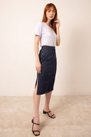 Saia Jeans Feminina Longa MIDI Reta KDORI13306