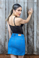 Saia Jeans Feminina Reta Kdori13313