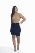 Saia Jeans Feminina Estilo Lapis Kdori 13314
