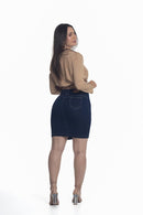 Saia Jeans Feminina Estilo Lapis Kdori 13314