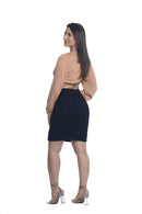 Saia Jeans Feminina Estilo Lapis Preta KDORI13315