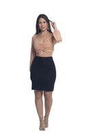 Saia Jeans Feminina Estilo Lapis Preta KDORI13315