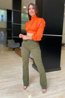 Calça Flare Sarja Bolso faca ( Sem Bolso traseiro ) KDORI11744