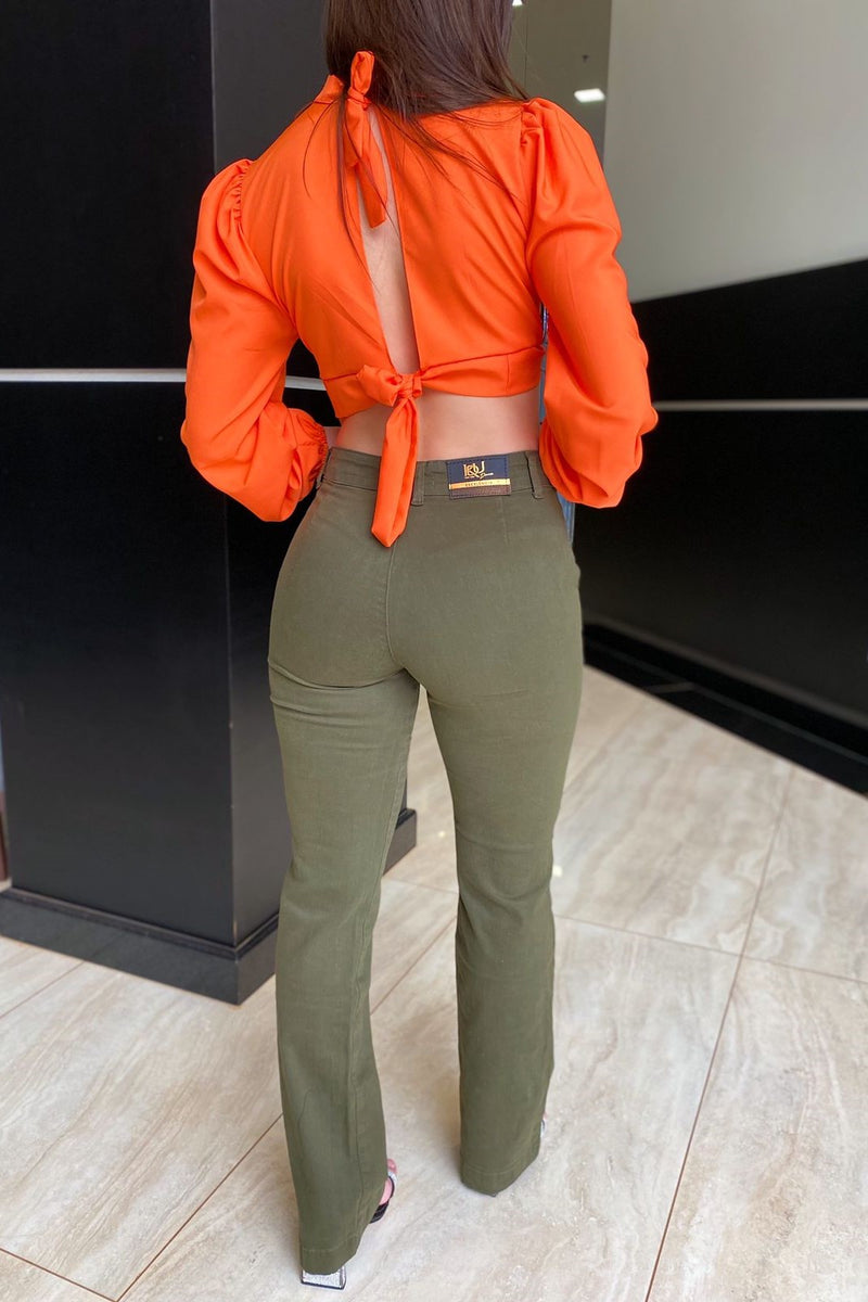 Calça Flare Sarja Bolso faca ( Sem Bolso traseiro ) KDORI11744